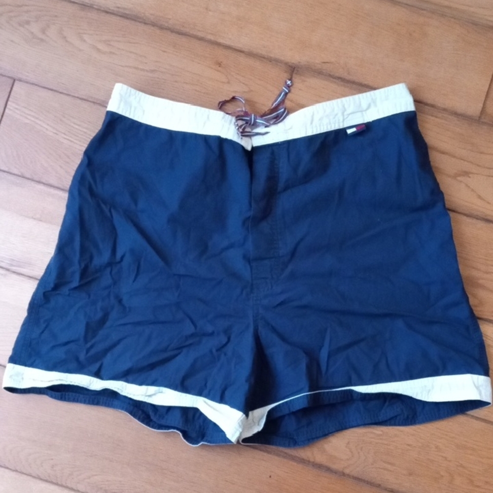 Tommy Hilfiger Dark Blue and White Athletic Shorts